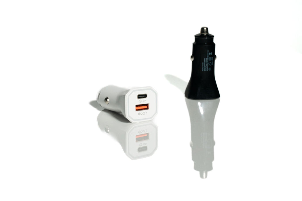 Dual Port Car Charger – 30W PD + QC 3.0 | Fast Charging Type-C & USB-A
