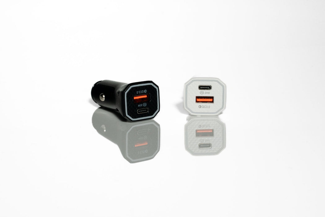 Dual Port Car Charger – 30W PD + QC 3.0 | Fast Charging Type-C & USB-A