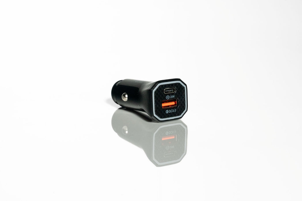 Dual Port Car Charger – 30W PD + QC 3.0 | Fast Charging Type-C & USB-A