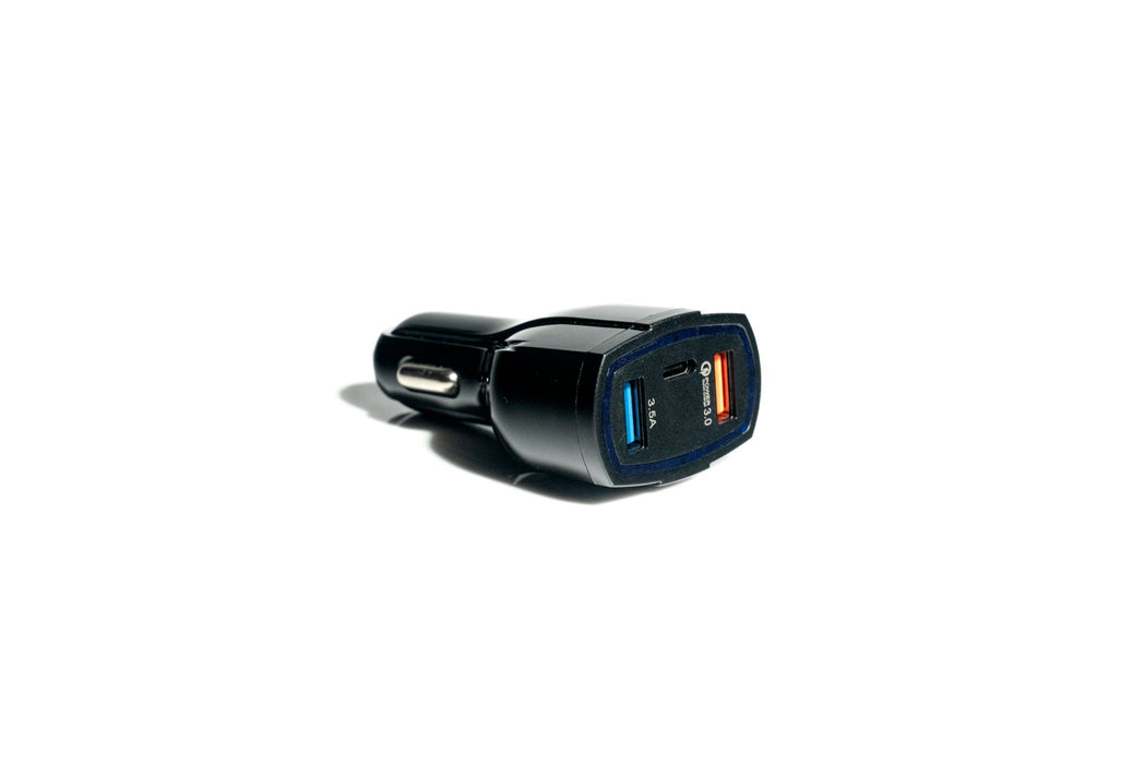 Fast Car Charger – Dual Port QC 3.0 – Type-C + USB-A – Black