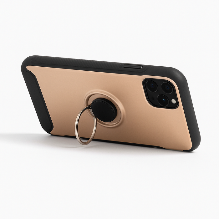 iPhone 11 Pro Max Case with Ring Stand – Rose Gold & Black