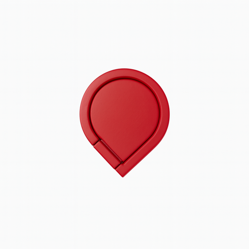 Red heart-shaped object on a white background