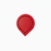Red heart-shaped object on a white background