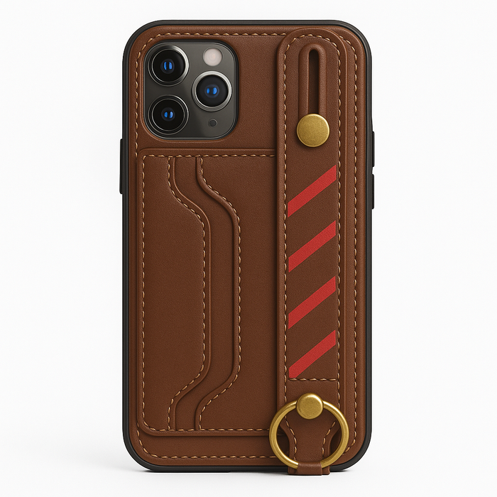 iPhone 11 Pro Max Leather Strap Case with Ring – Multiple Colors