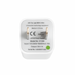 White power adapter with certification labels on a white background