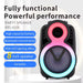 Party speaker with RGB LED lighting effect on a white background