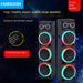 FAMSOON high fidelity sound quality large speaker with colorful ambient light on a space-themed background