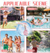 Collage of people enjoying water activities in various settings with text indicating applicable scenes.