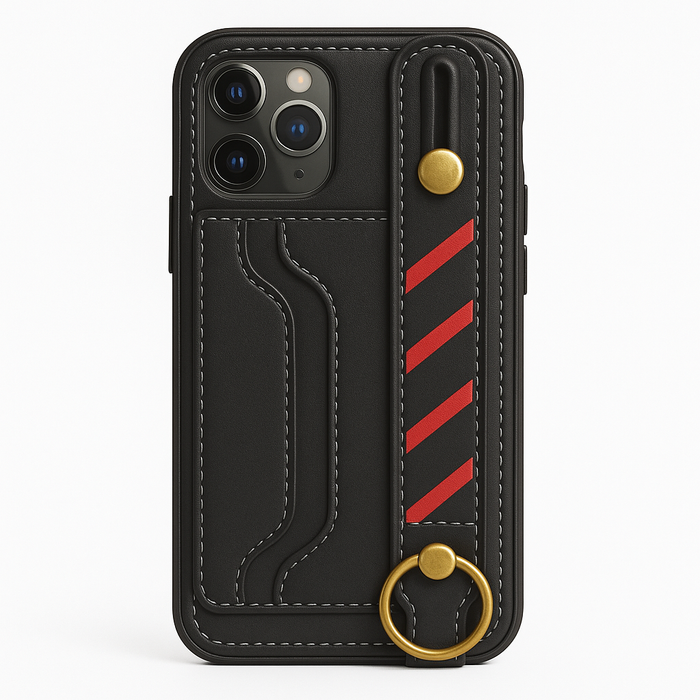 iPhone 11 Pro Max Leather Strap Case with Ring – Multiple Colors