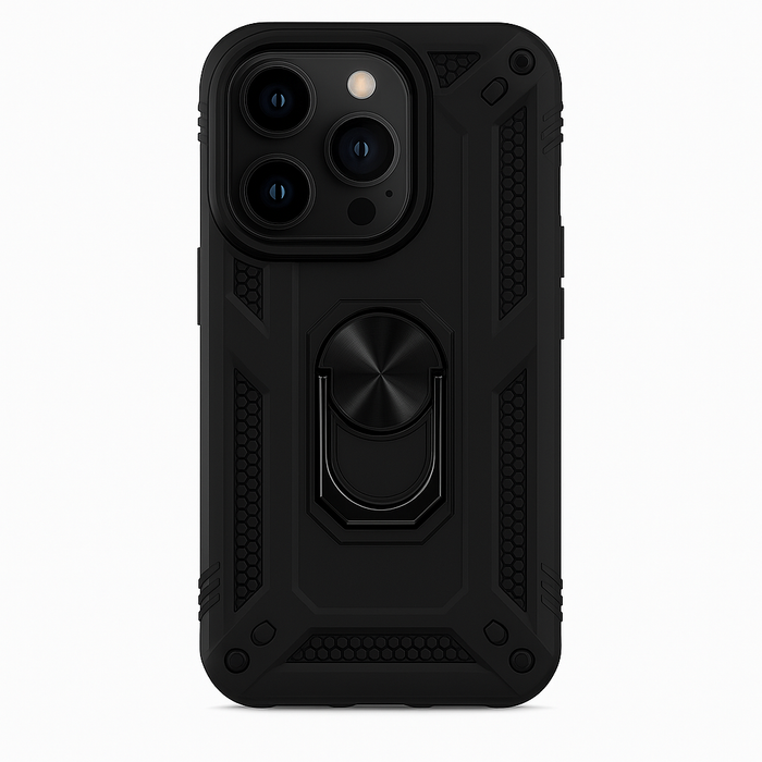 Rugged Armor Kickstand Case for iPhone 14 Pro – Black
