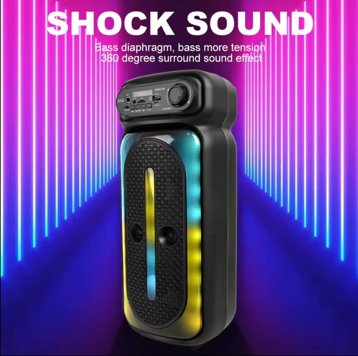ZQS4270M Multimedia Speaker – Portable Bluetooth Super Bass with LED Lights, Mic & Remote (1500mAh)