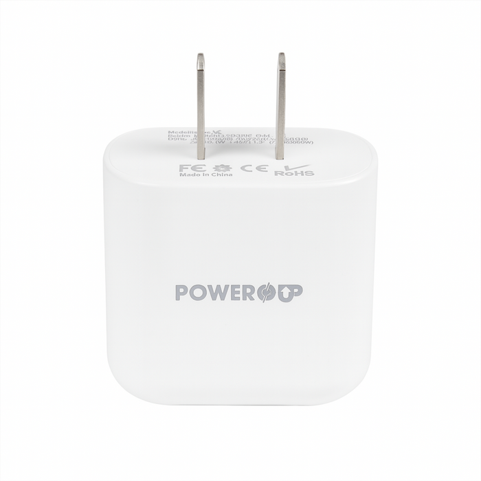 POWERUP 38W Fast Speed USB + USB-C Home Charger – Dual Port Wall Adapter