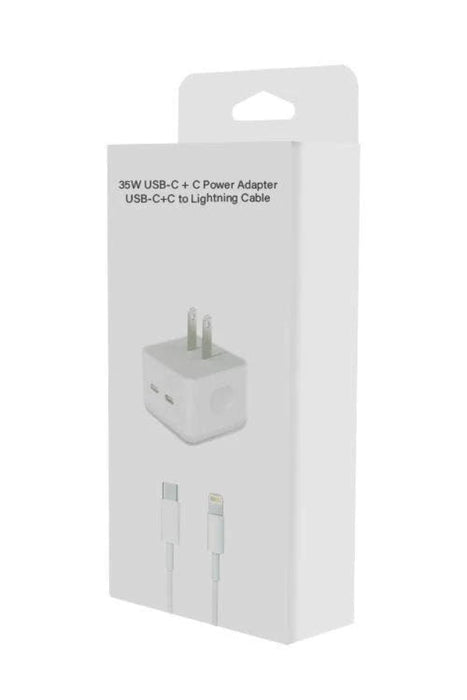 35W Dual USB-C Power Adapter with USB-C to Lightning Cable