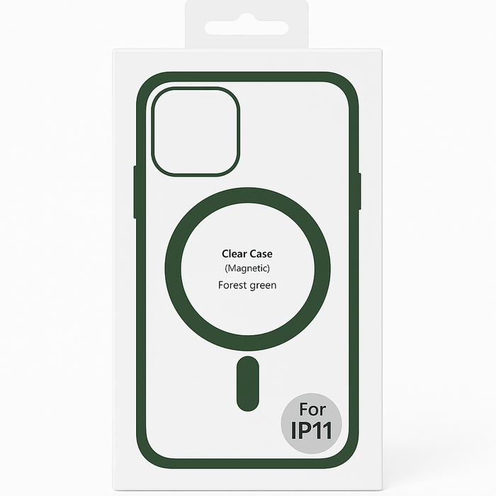 Magnetic Clear Case for iPhone 11 – Forest Green