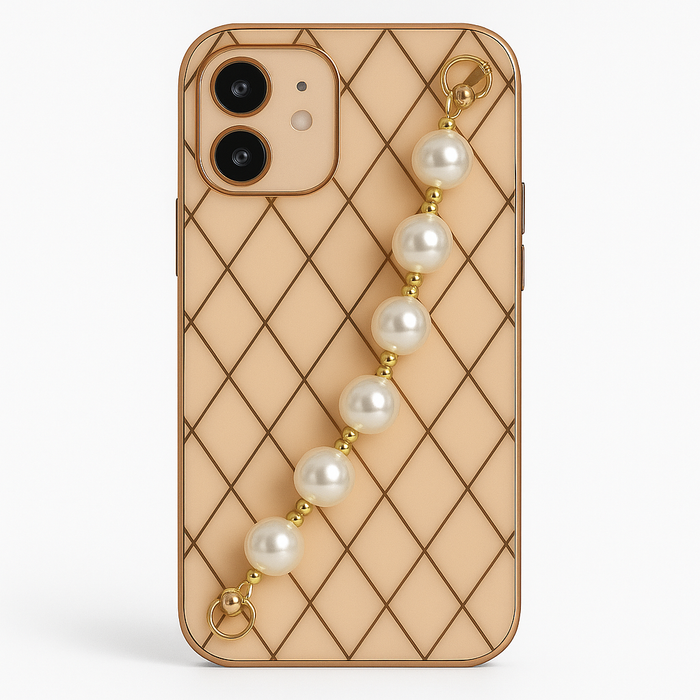 Luxury iPhone 12 Pearl Strap Case – 7 Colors