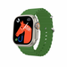Smartwatch with a green band displaying a horse illustration on a white background