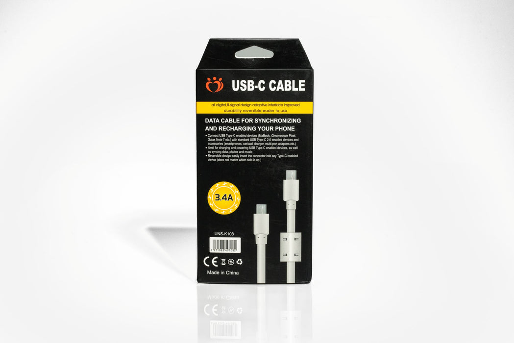 USB-C to USB-C Fast Charging Cable – 3.4A, 1.5 Meter, High-Speed Data Transfer