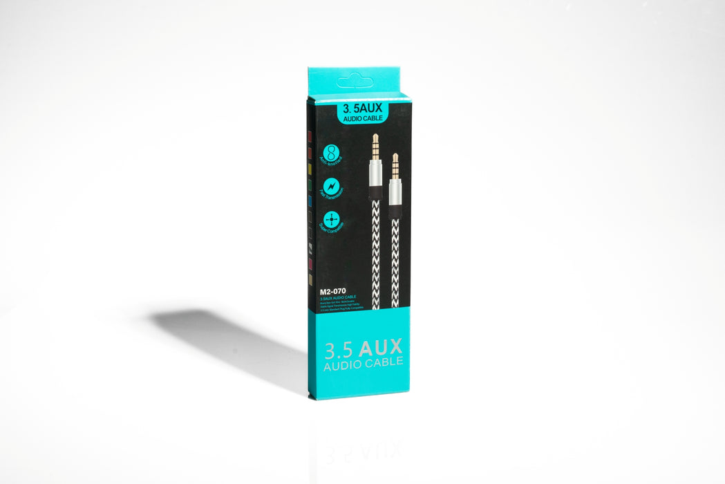 3.5mm AUX Audio Cable – Braided Male to Male Stereo Jack