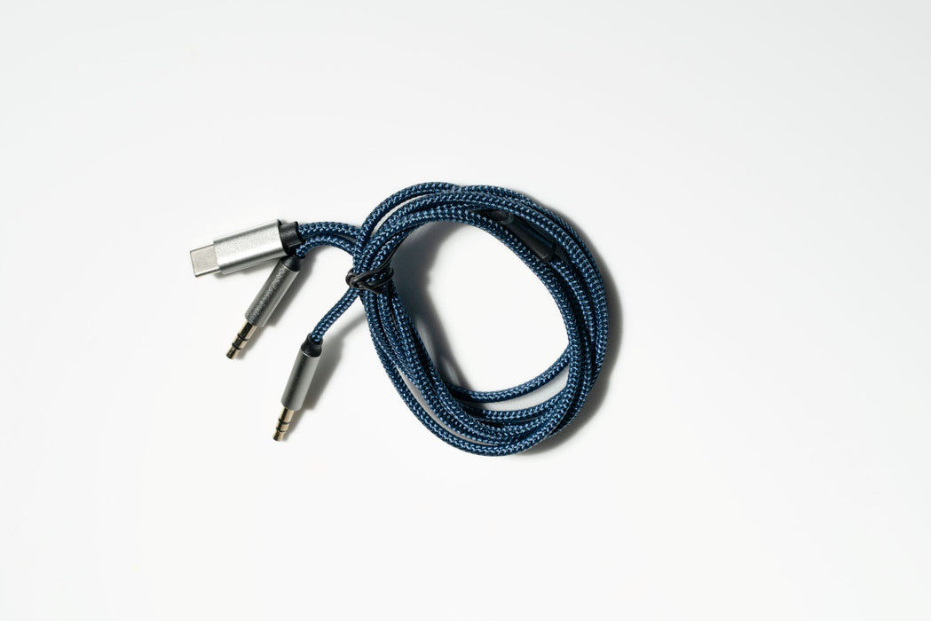 3.5mm AUX + USB-C Braided Charging Audio Cable