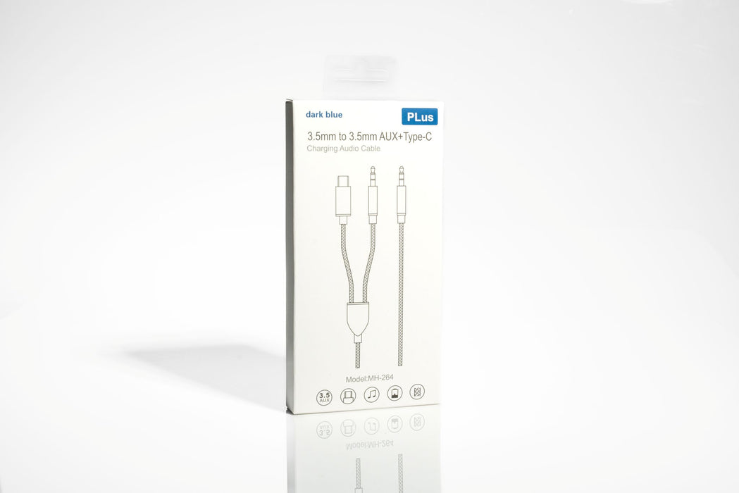 3.5mm AUX + USB-C Braided Charging Audio Cable