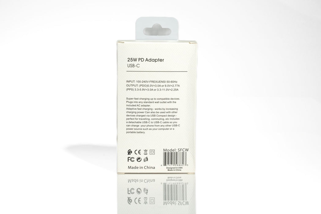 25W USB-C PD Wall Charger – Fast Charging Home Adapter
