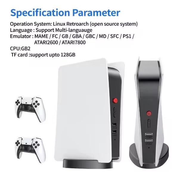 4K Classic Wireless Gaming Console with Dual Controllers – Retro Game Station
