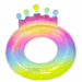 Colorful inflatable pool float shaped like a crown on a white background