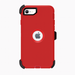 Red phone case with Apple logo on a white background