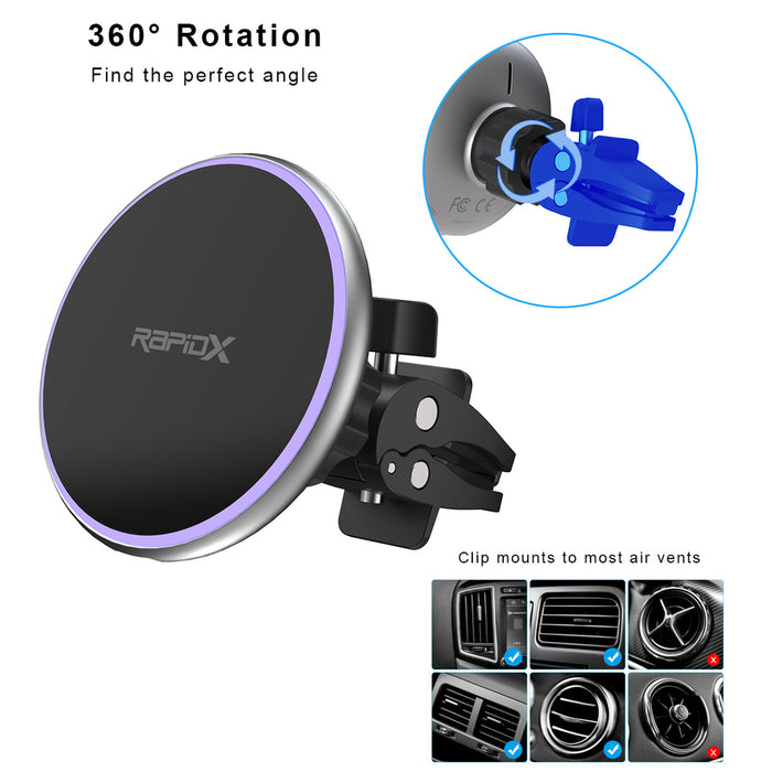 Dashio MW2 Magnetic Car Mount & Wireless Phone Charger – RapidX