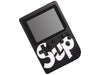 Black handheld gaming device with 'Sup' logo on a white background
