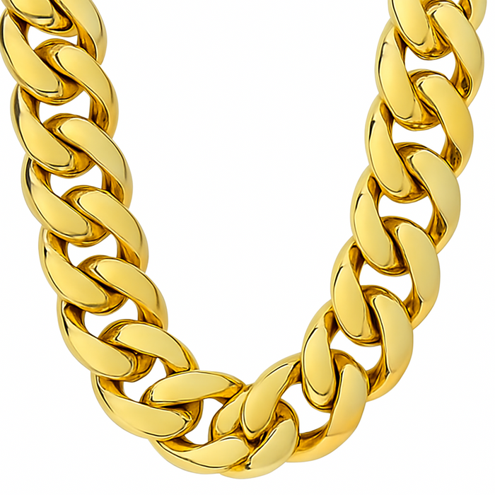 Gold Cuban Link Chain Necklace – Hip Hop Punk Style Jewelry