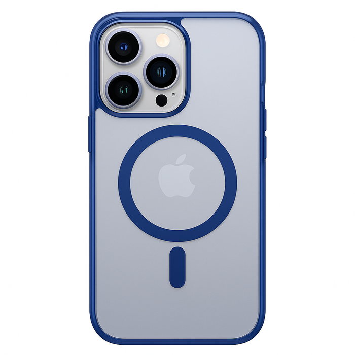 Magnetic Clear Case with Blue Edge,purple edge for iPhone 15 Pro max – MagSafe Compatible