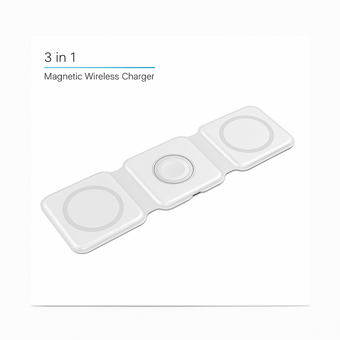 3-in-1 Foldable Magnetic Wireless Charger – iPhone, Apple Watch & AirPods