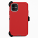 Red phone case with black accents on a white background