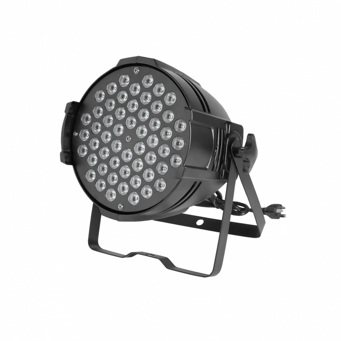 Black LED light fixture on a white background