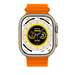 Smartwatch with an orange band on a white background