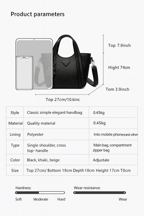 Elegant Leather Tote Handbag – Stylish, Versatile & Durable