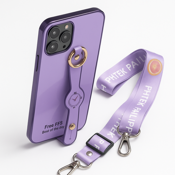 iPhone 12 Pro Strap Case with Matching Lanyard – Clock Design