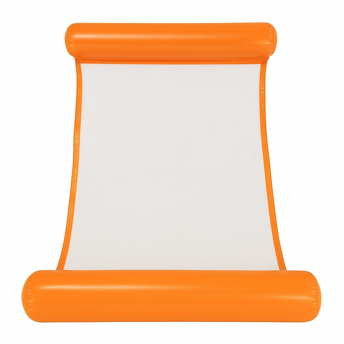 Inflatable screen with orange frame on a white background