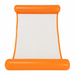 Inflatable screen with orange frame on a white background