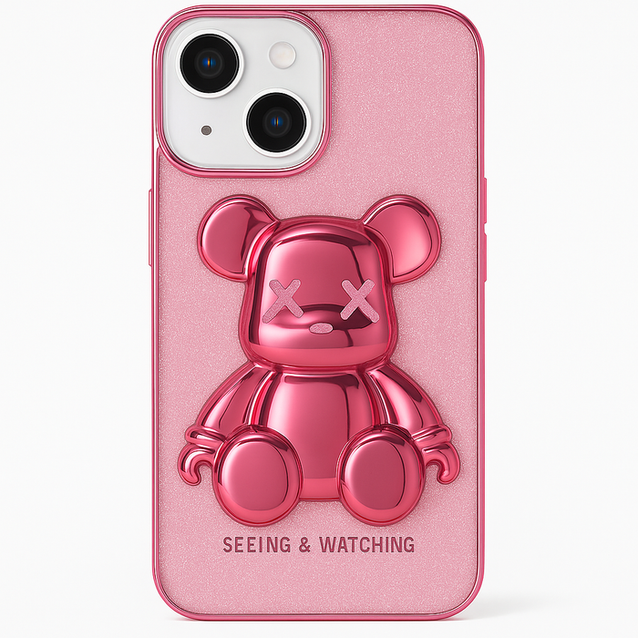 3D Bear Glitter Phone Case – iPhone Series