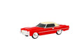 Red vintage car model on a white background