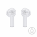 White wireless earbuds with Razer logo on a white background