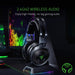 Gaming headset with 2.4GHz wireless audio feature on a dark background