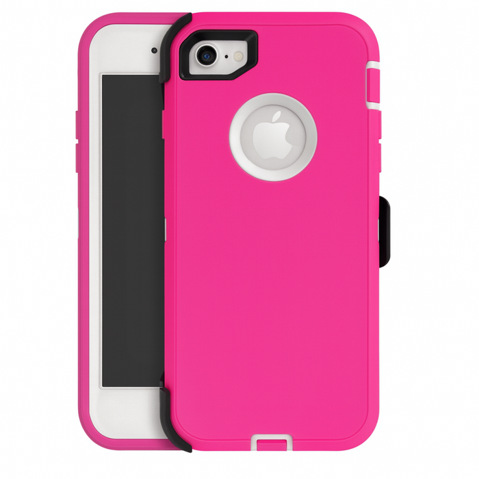 Pink phone case with Apple logo on a white background