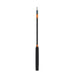 Black and orange fishing rod on a white background