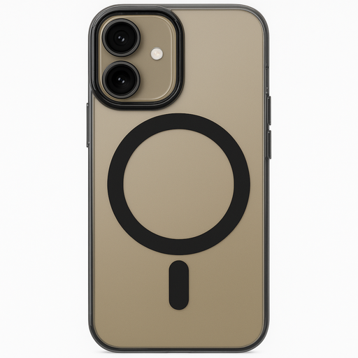 Phone case with a circular design on a beige background