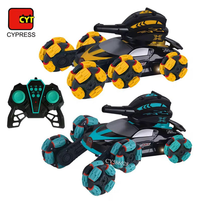 Two remote-controlled vehicles with Cypress branding on a white background