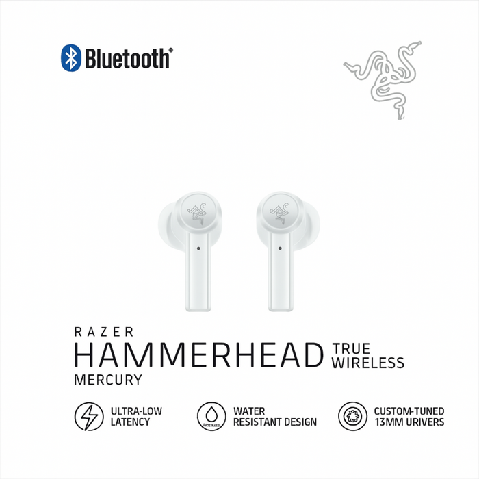 Razer Hammerhead Mercury - True Wireless Bluetooth Earbuds