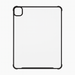 Black outline of a tablet case on a white background